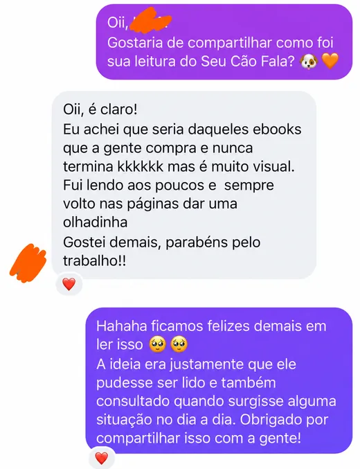Mensagem de cliente: achei que seria daqueles ebooks que a gente nunca termina, mas é muito visual e sempre volto nas páginas