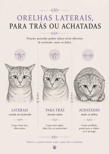 Página do guia sobre as posições de orelha do gato