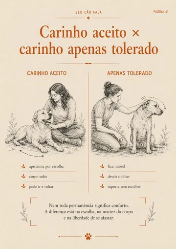 Página do guia comparando carinho aceito e carinho apenas tolerado