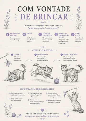 Página do guia sobre os sinais de vontade de brincar do gato